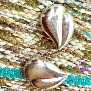 VTG stamped STERLING SILVER pierced earrings RETRO